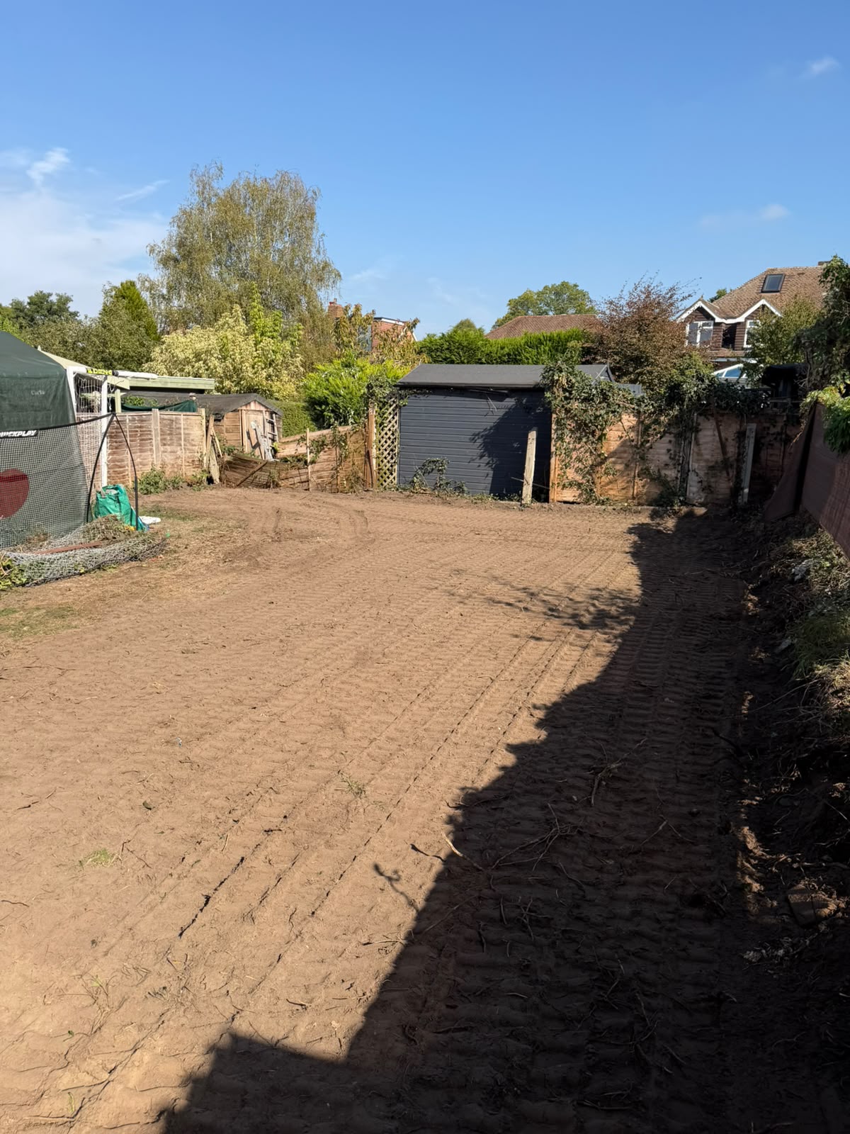 Prepared garden following groundworks in Redhill