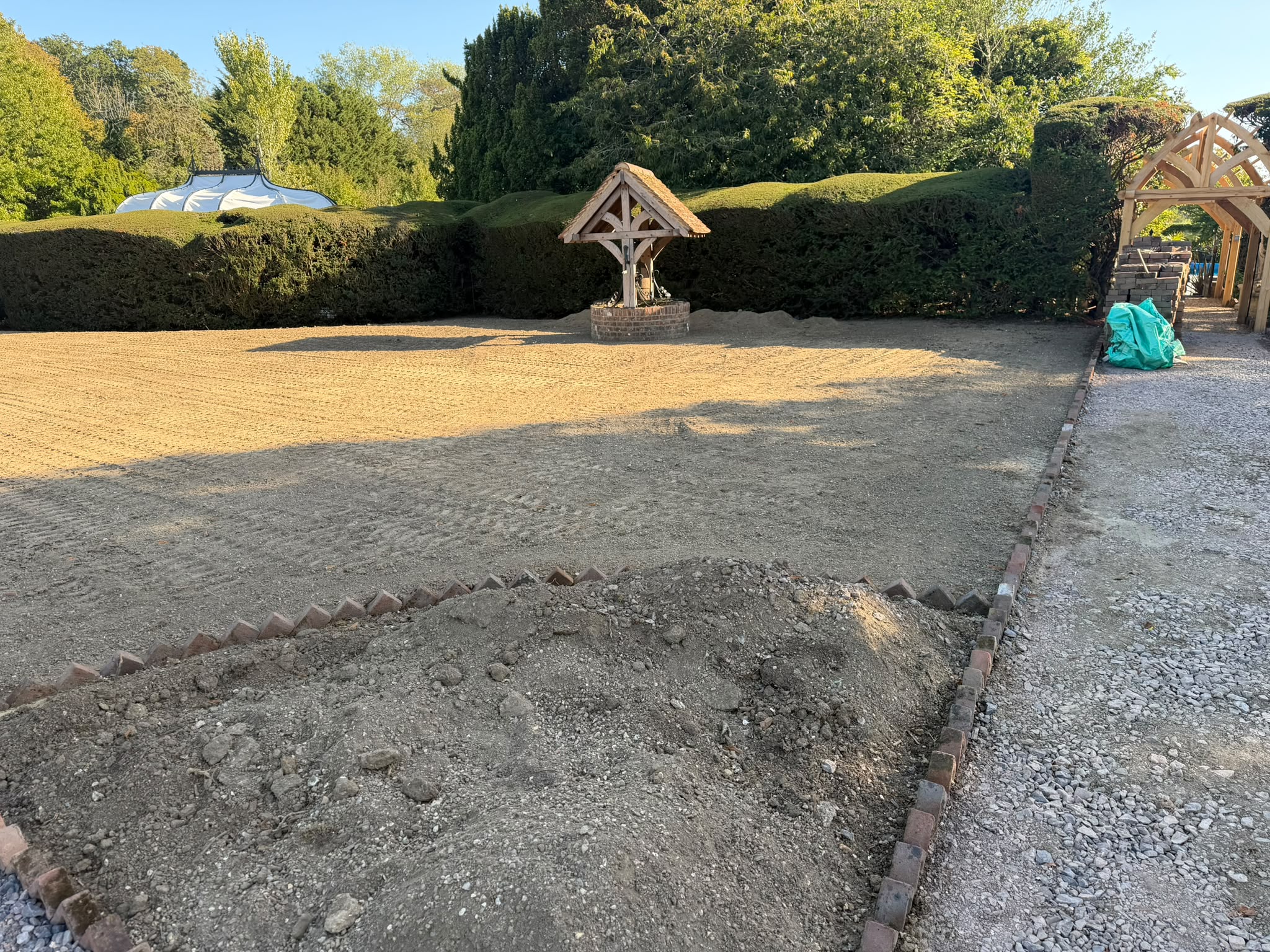 Garden levelling project in Horley Surrey