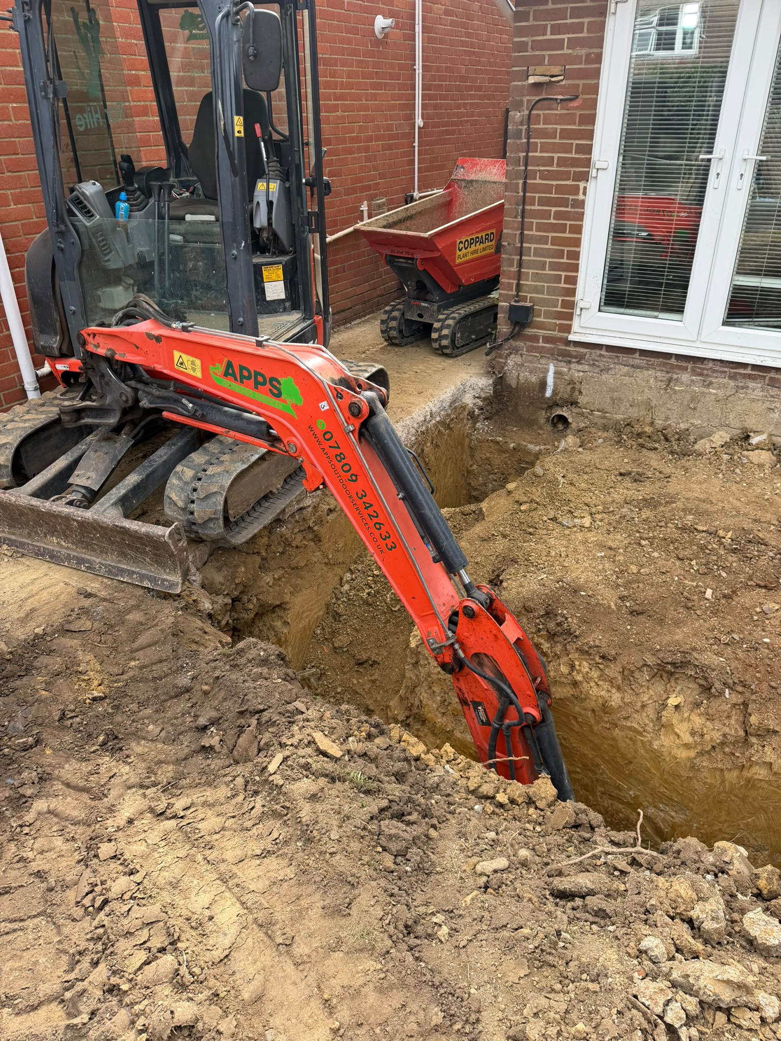 Groundwork contractors undertaking excavation in Reigate